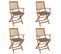 Chaises Pliables De Jardin 4 PCs Avec Coussins Bois D'acacia