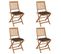 Chaises Pliables De Jardin 4 PCs Avec Coussins Bois D'acacia