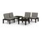 Salon De Jardin 4 PCs Avec Coussins Plastique Gris