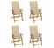 Chaises Inclinables De Jardin 4 PCs Avec Coussins Bois D'acacia