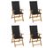 Chaises Inclinables De Jardin 4 PCs Avec Coussins Bois D'acacia