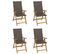 Chaises Inclinables De Jardin 4 PCs Avec Coussins Bois D'acacia