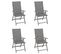 Chaises Inclinables De Jardin Lot De 4 Et Coussins Bois Acacia