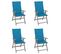 Chaises Inclinables De Jardin Lot De 4 Et Coussins Bois Acacia