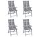 Chaises Inclinables De Jardin 4 PCs Avec Coussins Bois D'acacia