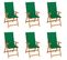 Chaises De Jardin 6 PCs Avec Coussins Vert Bois De Teck