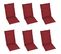 Chaises De Jardin 6 PCs Avec Coussins Bordeaux Bois De Teck