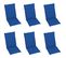 Chaises de jardin lot de 6 avec coussins bleu royal Bois teck