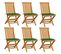 Chaises De Jardin Avec Coussins Vert 6 PCs Bois De Teck Massif