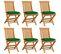 Chaises De Jardin Avec Coussins Vert 6 PCs Bois De Teck Massif