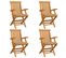 Chaises De Jardin Avec Coussins Beige 4 PCs Bois De Teck Massif