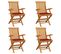 Chaises De Jardin Avec Coussins Rouge 4 PCs Bois De Teck Massif