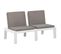 Salon De Jardin 2 PCs Avec Coussins Plastique Blanc