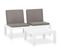 Salon De Jardin 2 PCs Avec Coussins Plastique Blanc