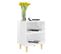 Tables De Chevet Pieds En Bois 2 PCs Blanc Brillant 40x30x50 Cm