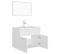 Ensemble Meuble Vasque 60 x 38,5 x 46 Cm - Vasque + Robinet + Miroir - Blanc