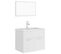 Ensemble Meuble Vasque 60 x 38,5 x 46 Cm - Vasque + Robinet + Miroir - Blanc