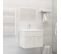 Ensemble Meuble Vasque 60 x 38,5 x 46 Cm - Vasque + Miroir + Robinet - Blanc