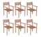 Chaises De Jardin Empilables 6 PCs Bois De Teck Solide