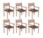 Chaises De Jardin Empilables Avec Coussins 6 PCs Teck Solide