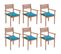 Chaises De Jardin Empilables Avec Coussins 6 PCs Teck Solide