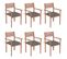 Chaises De Jardin Empilables Avec Coussins 6 PCs Teck Solide