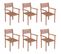 Chaises De Jardin Empilables Avec Coussins 6 PCs Teck Solide