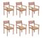 Chaises De Jardin Empilables Avec Coussins 6 PCs Teck Solide