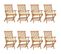 Chaises De Jardin Avec Coussins Blanc Crème 8 PCs Teck Massif