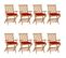 Chaises De Jardin Avec Coussins Rouge 8 PCs Bois De Teck Massif