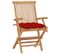 Chaises De Jardin Avec Coussins Rouge 8 PCs Bois De Teck Massif