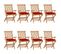 Chaises De Jardin Avec Coussins Rouge 8 PCs Bois De Teck Massif