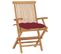 Chaises De Jardin Avec Coussins Bordeaux 8 PCs Teck Massif