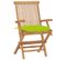 Chaises De Jardin Avec Coussins Vert Vif 8 PCs Teck Massif