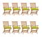 Chaises De Jardin Avec Coussins Vert Vif 8 PCs Teck Massif