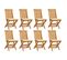 Chaises De Jardin Avec Coussins Crème 8 PCs Bois De Teck Massif