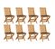 Chaises De Jardin Avec Coussins Taupe 8 PCs Bois De Teck Massif