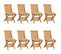 Chaises De Jardin Avec Coussins Beige 8 PCs Bois De Teck Massif