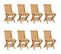 Chaises De Jardin Avec Coussins Beige 8 PCs Bois De Teck Massif