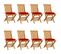 Chaises De Jardin Avec Coussins Rouge 8 PCs Bois De Teck Massif