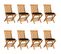 Chaises De Jardin Avec Coussins Noir 8 PCs Bois De Teck Massif