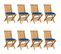 Chaises De Jardin Avec Coussins Bleu 8 PCs Bois De Teck Massif