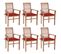 Chaises À Dîner 6 PCs Avec Coussins Rouge Bois De Teck Solide