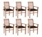 Chaises À Dîner 6 PCs Avec Coussins Noir Bois De Teck Solide