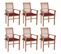 Chaises À Dîner 6 PCs Avec Coussins Bordeaux Teck Solide