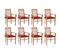 Chaises À Dîner 8 PCs Avec Coussins Rouge Bois De Teck Solide