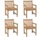 Chaises D'extérieur 4 PCs Bois De Teck Solide