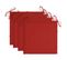 Chaises De Jardin 4 PCs Avec Coussins Rouge Bois De Teck Solide