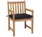 Chaises De Jardin 8 PCs Avec Coussins Noir Bois De Teck Solide