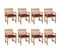 Chaises De Jardin 8 PCs Avec Coussins Bordeaux Teck Solide